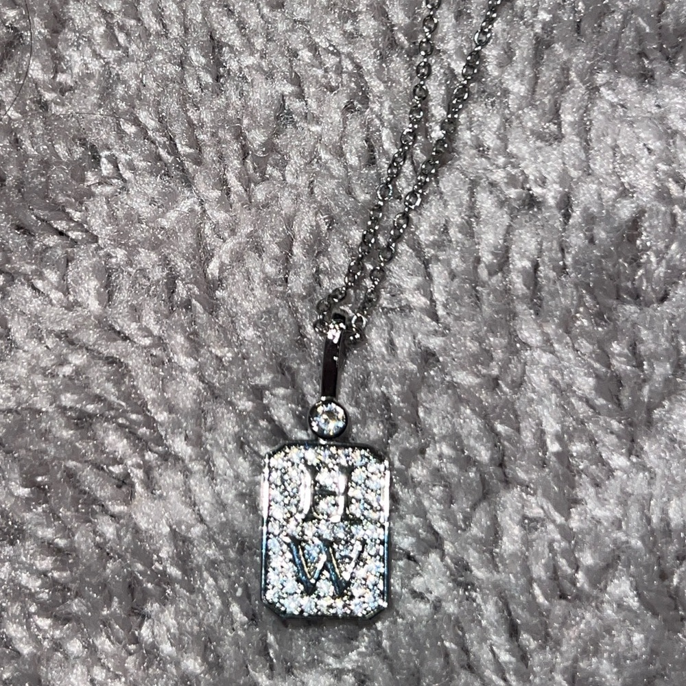 Silver Initial Pendant Necklace - image 3